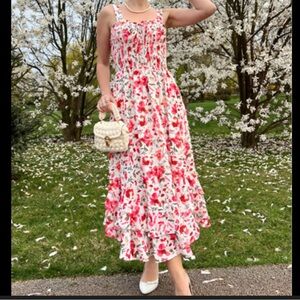 Grace Karin Floral Boho Square Neck Strapped Swing A Line sundress 2X